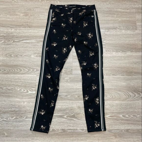 Marc Cain Floral Print Jeans Side Stripes Stretch Skinny Leggings Pants Treasure - Picture 4 of 8